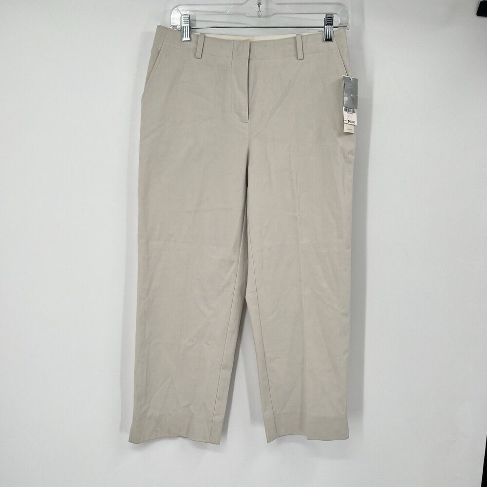 Charter Club Womens 4 Petite Katherine Fit Cropped Beige Casual Basic Vacation